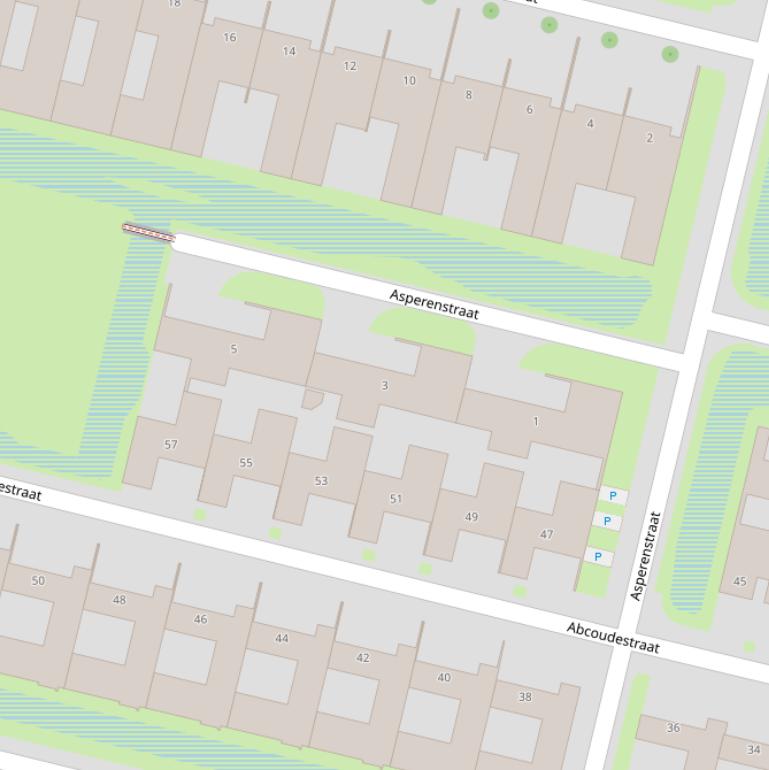 Kaart van de Asperenstraat.