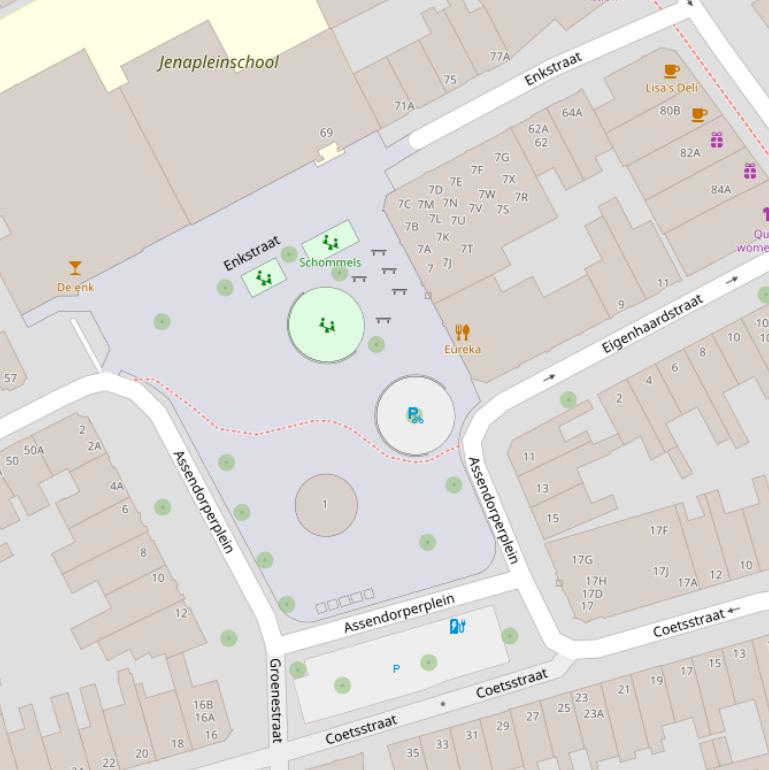 Kaart van het Assendorperplein.