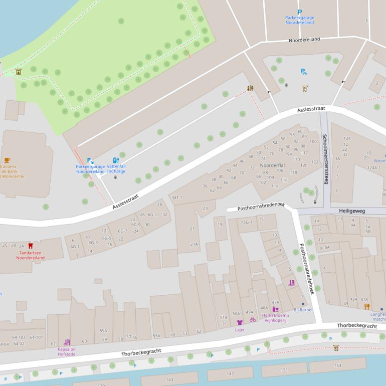 Kaart van de Assiesstraat.