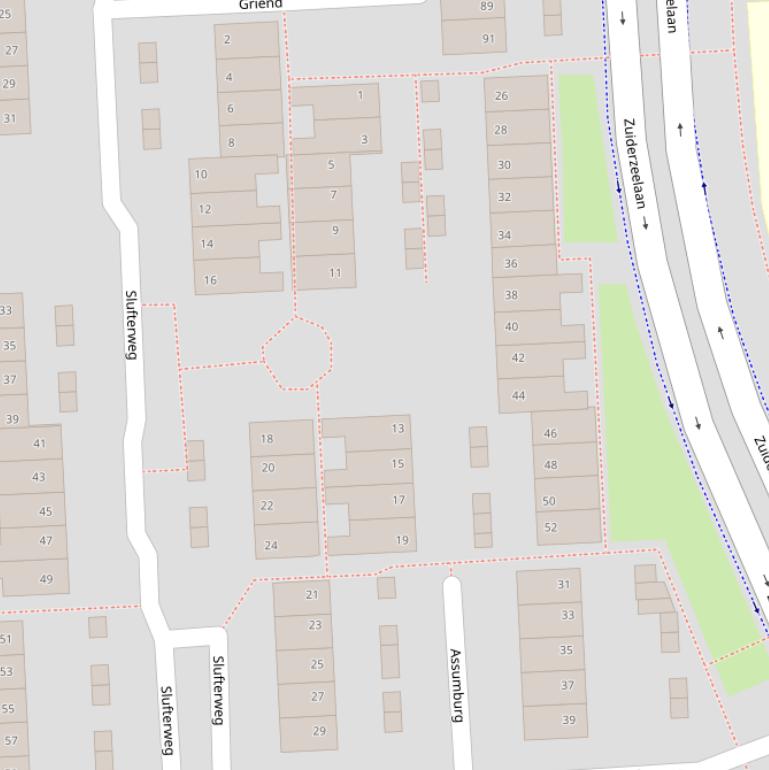 Kaart van  Assumburg.