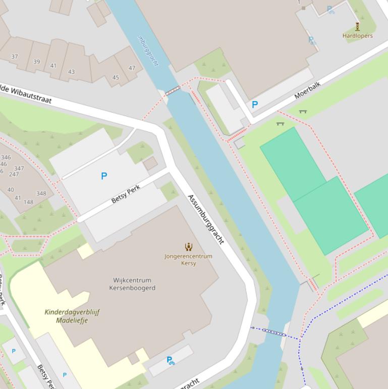 Kaart van de Assumburggracht.