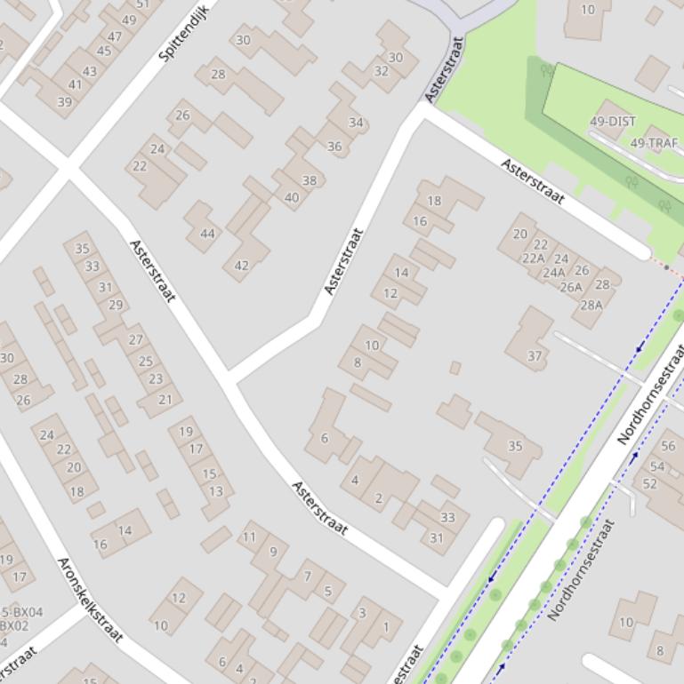 Kaart van de Asterstraat.