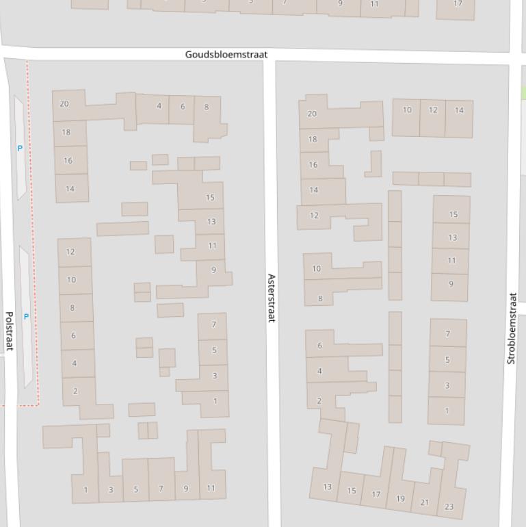 Kaart van de Asterstraat.