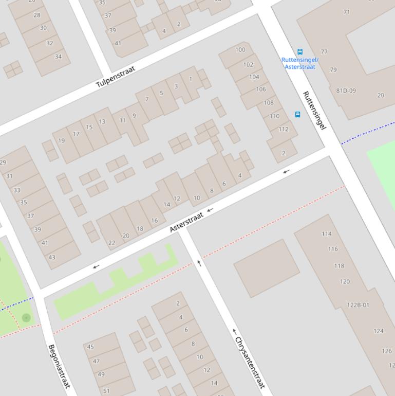 Kaart van de Asterstraat.