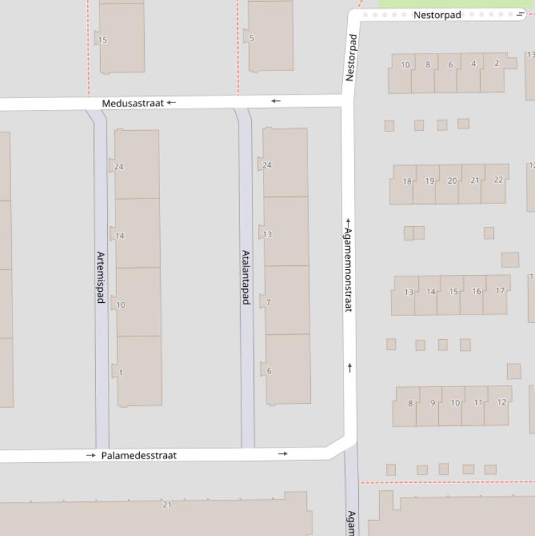 Kaart van het Atalantapad.