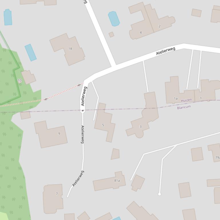 Kaart van de Atelierweg.