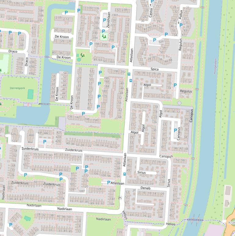 Kaart van de Atlaslaan.