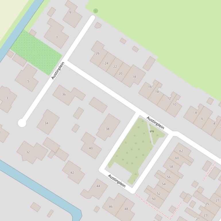 Kaart van het Austinplein.