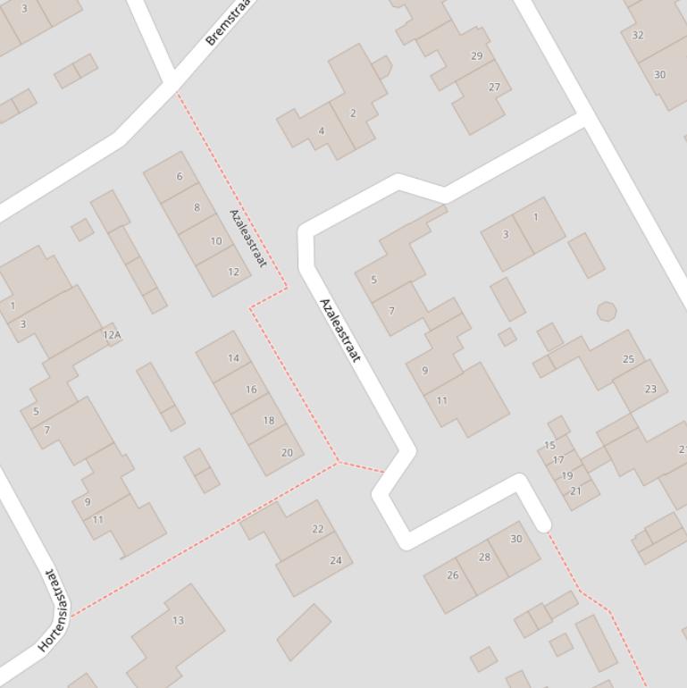 Kaart van de Azaleastraat.