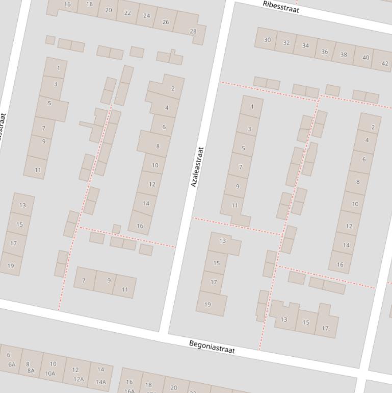 Kaart van de Azaleastraat.