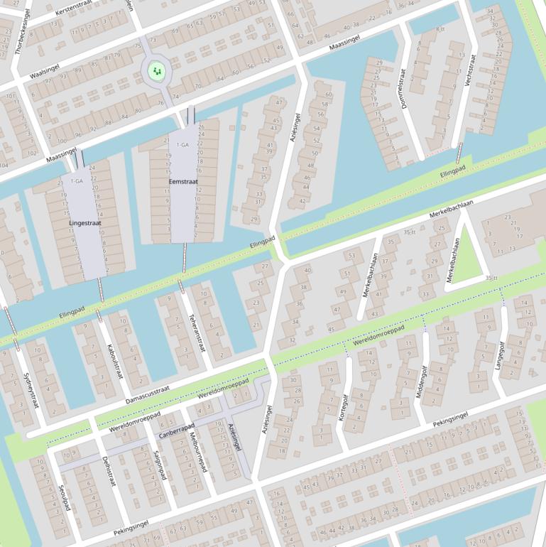 Kaart van de Aziësingel.