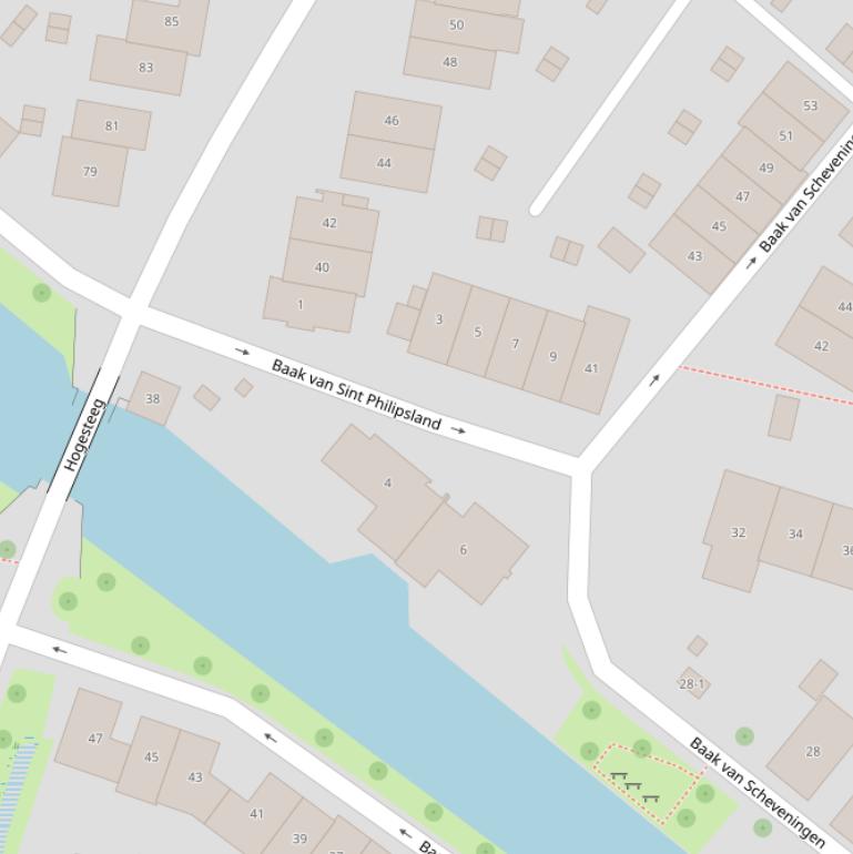 Kaart van  Baak van Sint Philipsland.