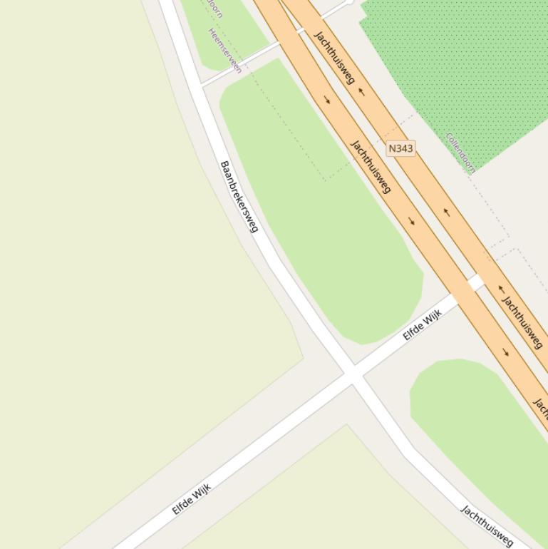 Kaart van de Baanbrekersweg.