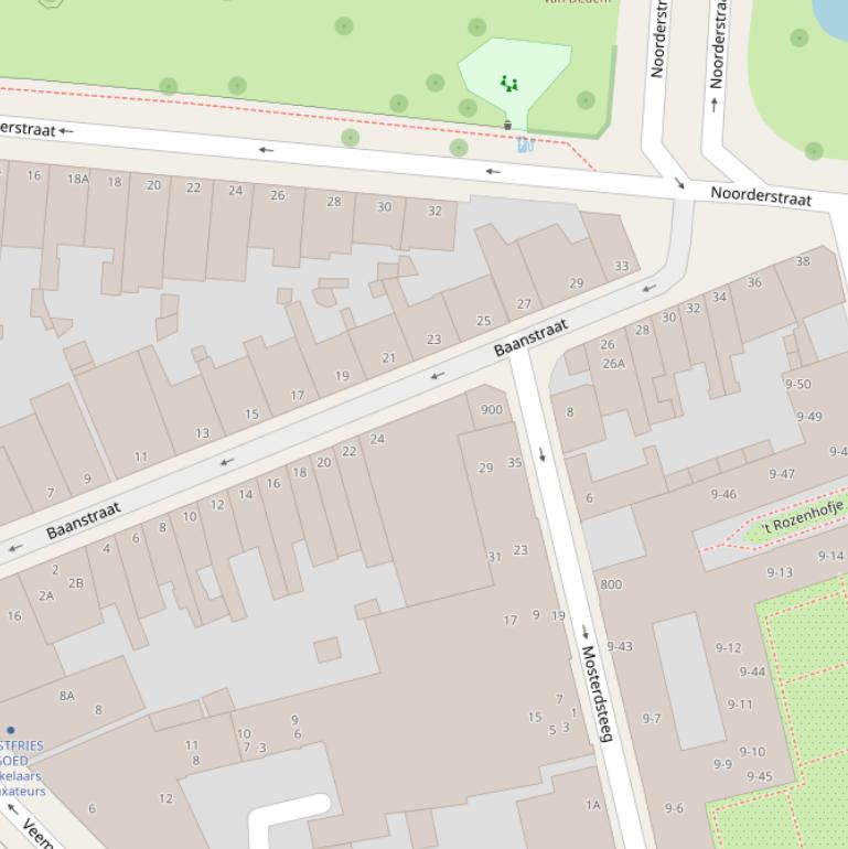 Kaart van de Baanstraat.