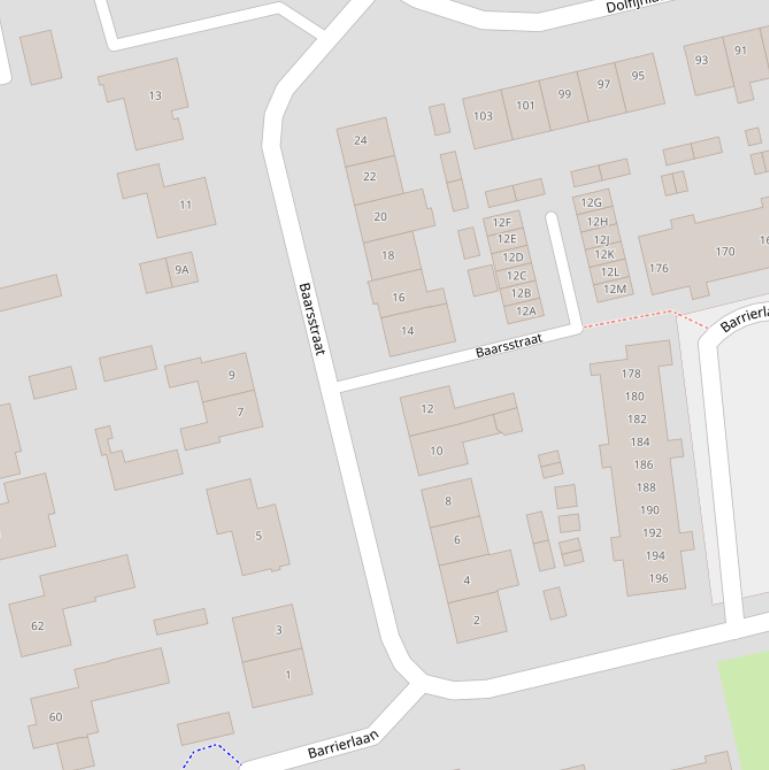 Kaart van de Baarsstraat.