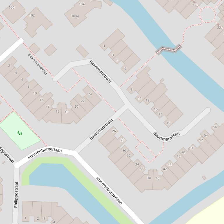 Kaart van de Baartmanstraat.