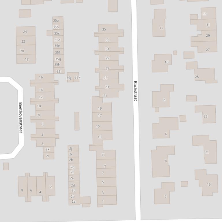 Kaart van de Bachstraat.