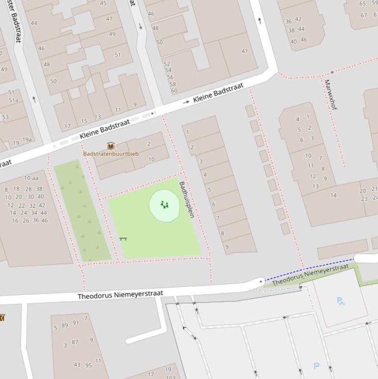 Kaart van het Badhuisplein.