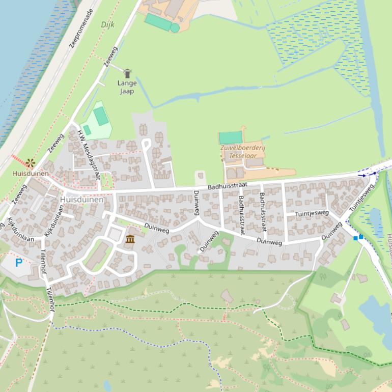 Kaart van de Badhuisstraat.