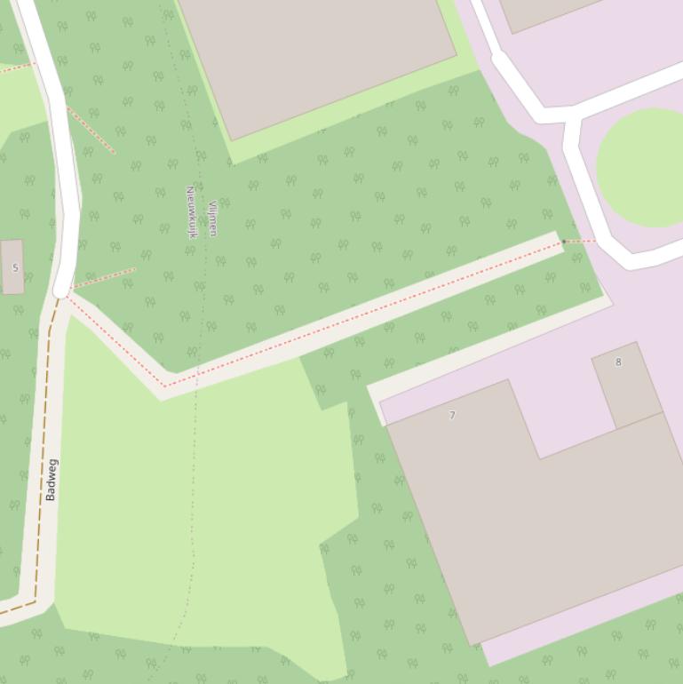 Kaart van de Badweg.