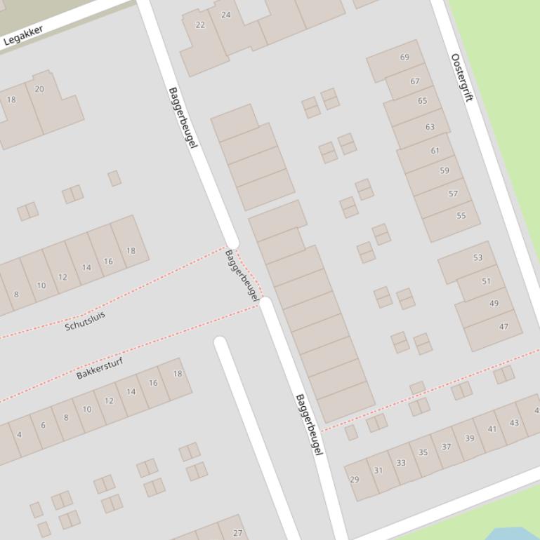 Kaart van  Baggerbeugel.