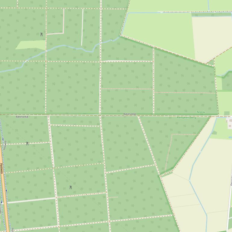 Kaart van de Bakelsedijk.