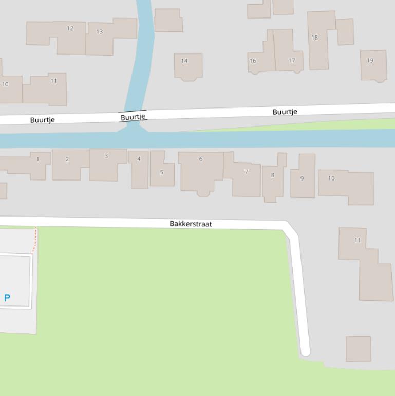 Kaart van de Bakkerstraat.