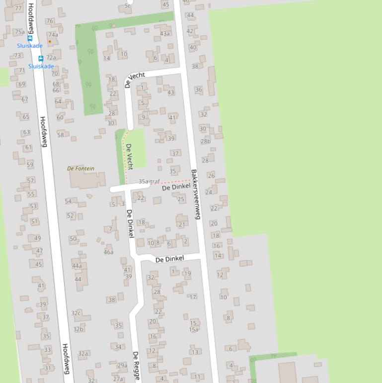 Kaart van de Bakkersveenweg.