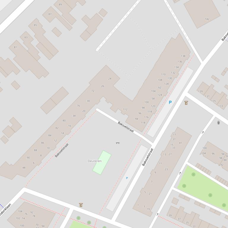 Kaart van de Baksvelstraat.