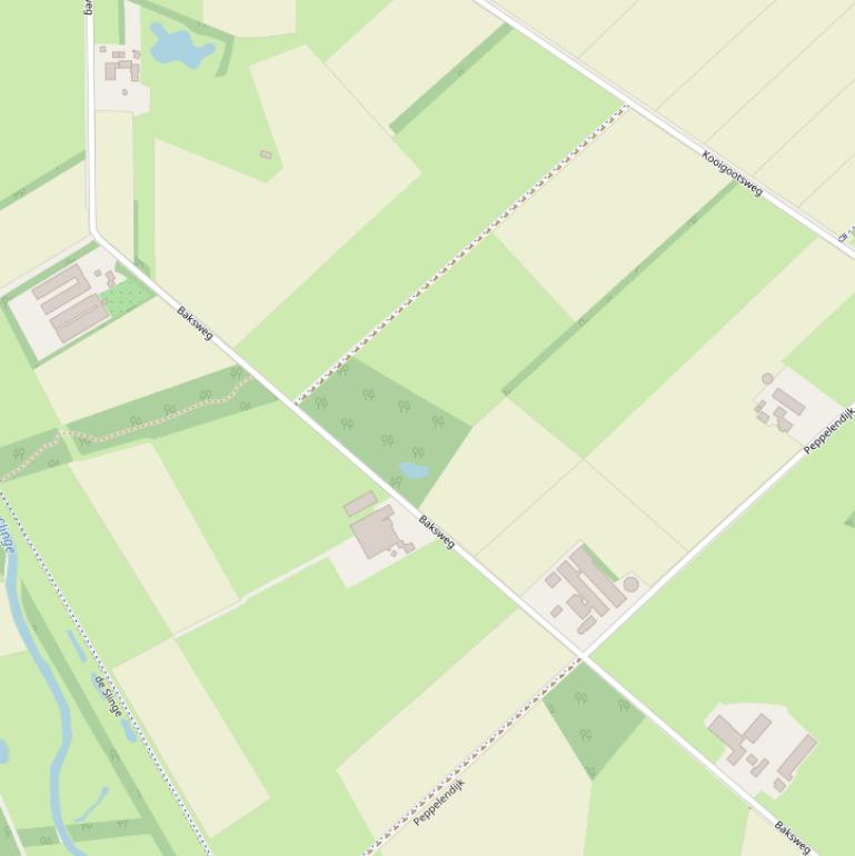 Kaart van de Baksweg.