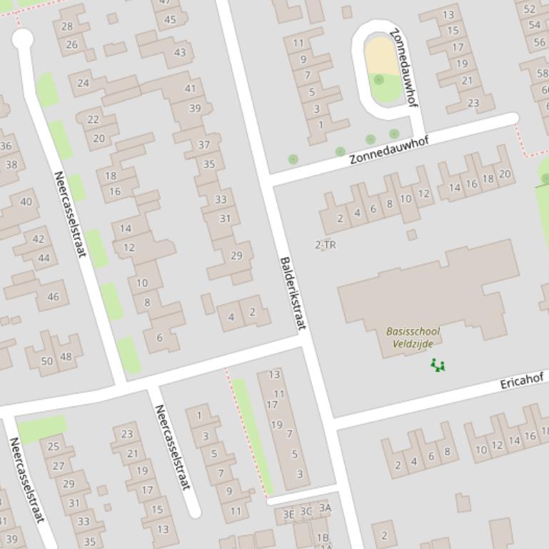 Kaart van de Balderikstraat.