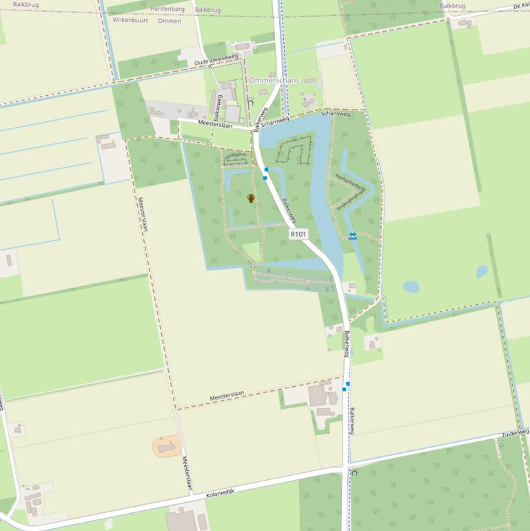 Kaart van de Balkerweg.