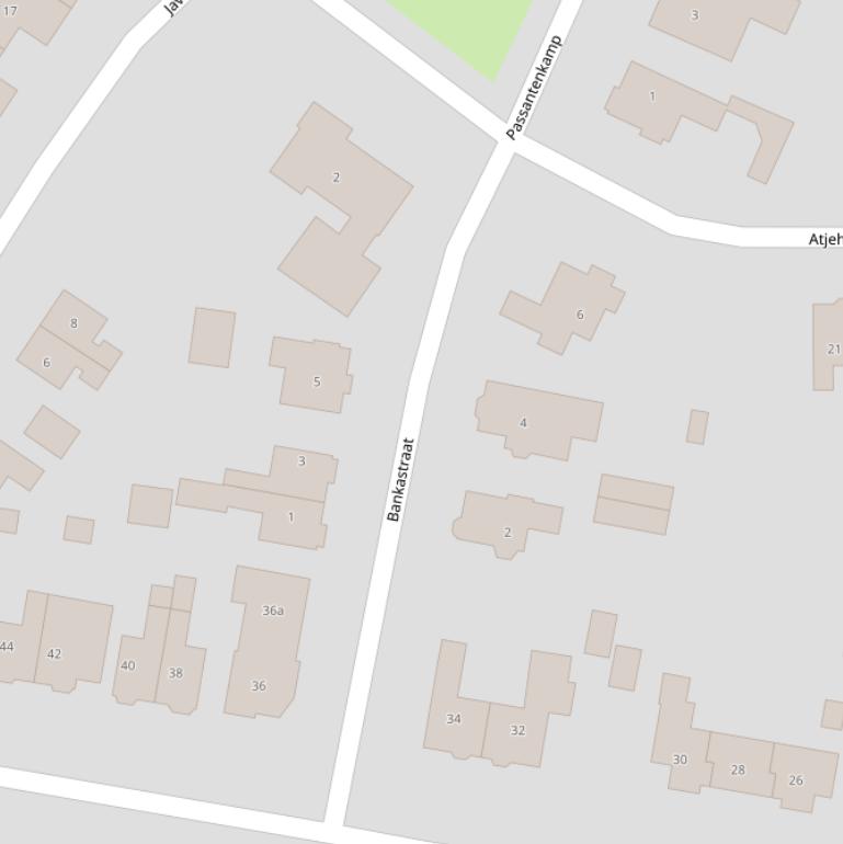 Kaart van de Bankastraat.