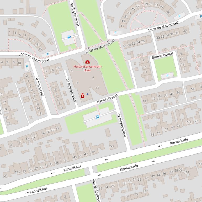 Kaart van de Bankertstraat.