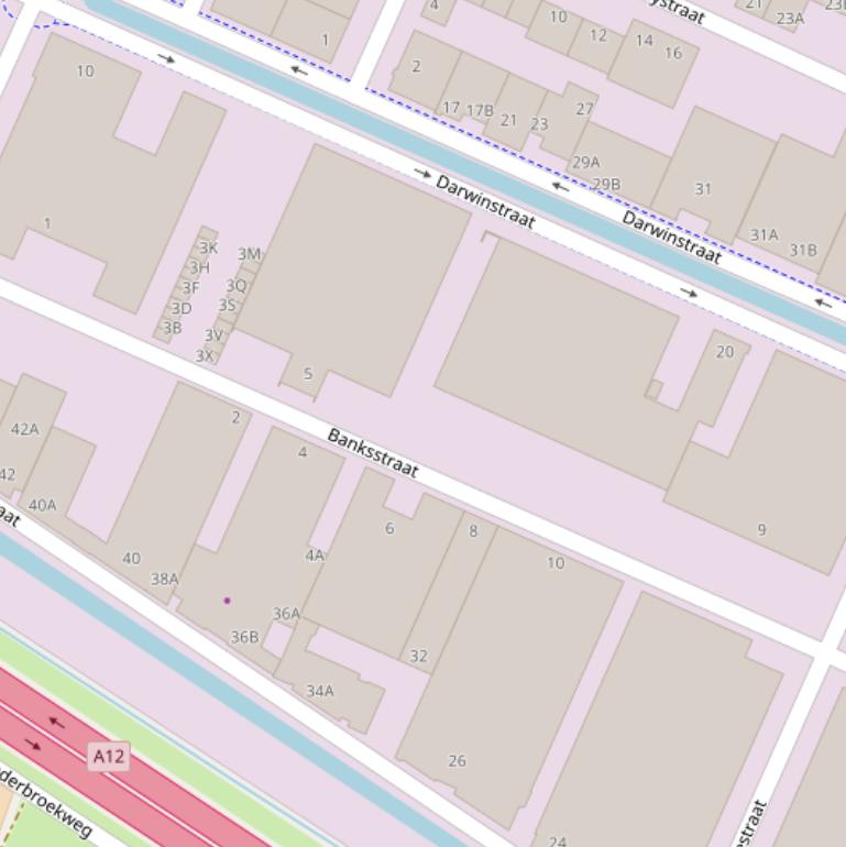 Kaart van de Banksstraat.