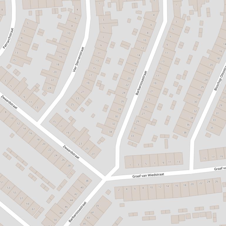 Kaart van de Barbarossastraat.