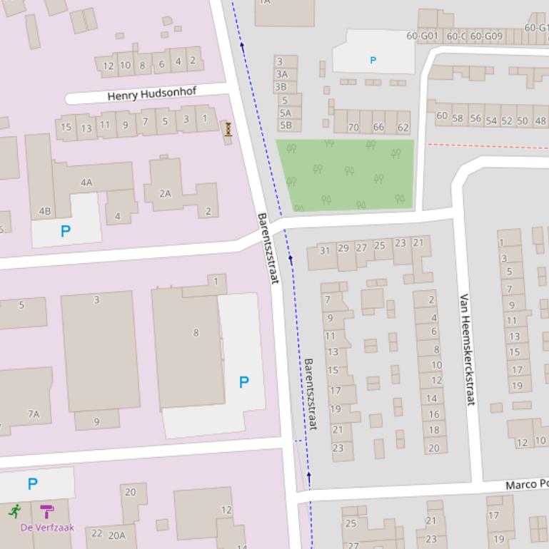 Kaart van de Barentszstraat.