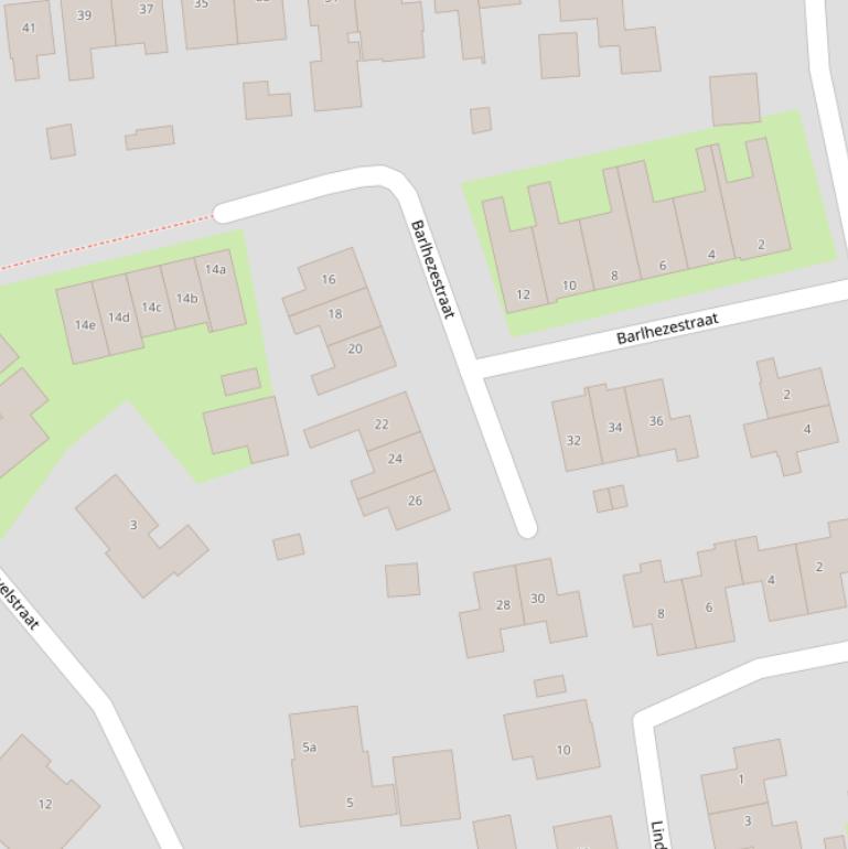 Kaart van de Barlhezestraat.