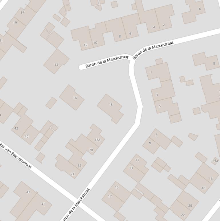 Kaart van  Baron de la Marckstraat.
