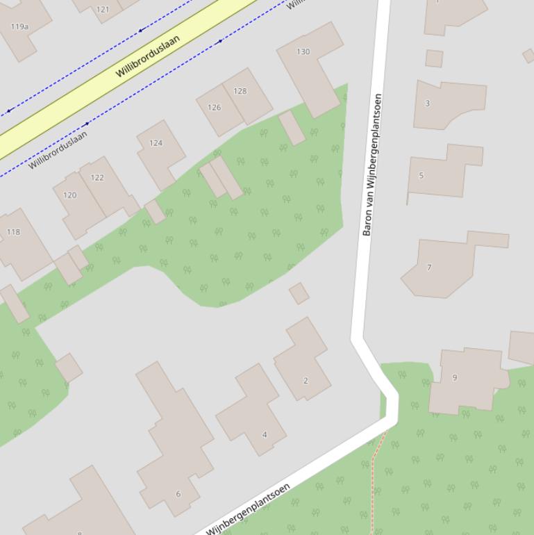 Kaart van het Baron van Wijnbergenplantsoen.