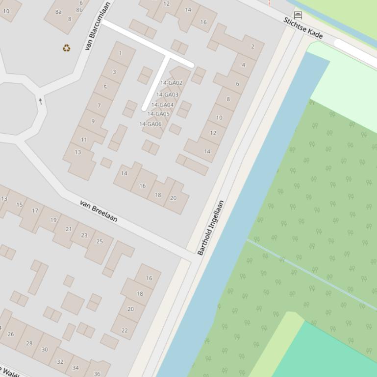 Kaart van de Barthold Ingellaan.