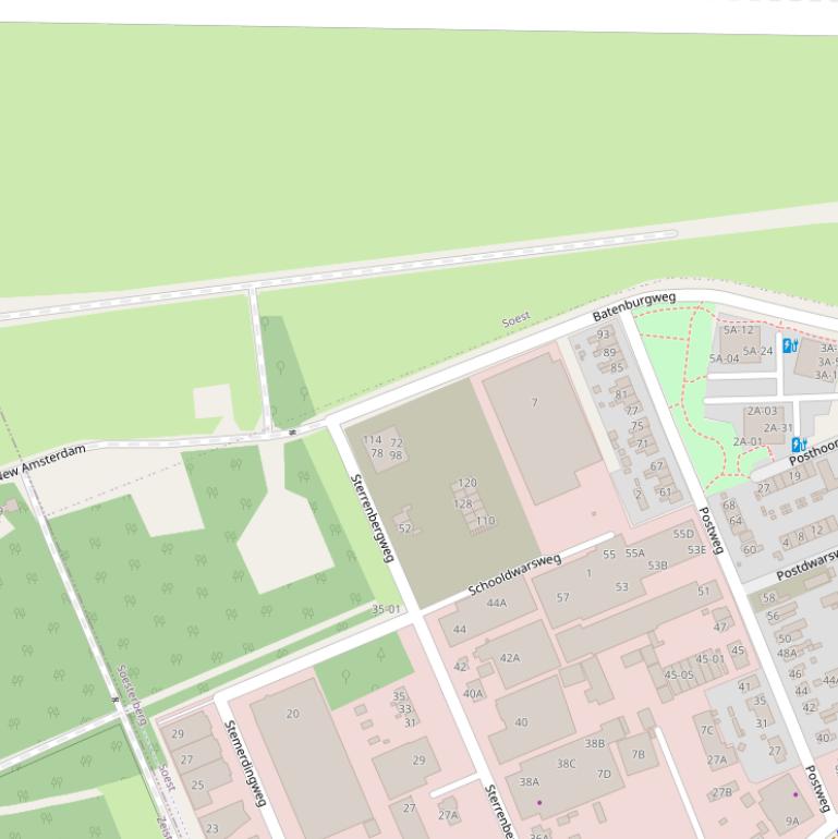 Kaart van de Batenburgweg.