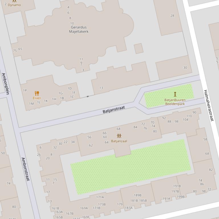 Kaart van de Batjanstraat.