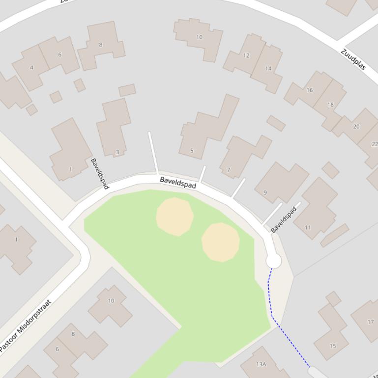 Kaart van het Baveldspad.