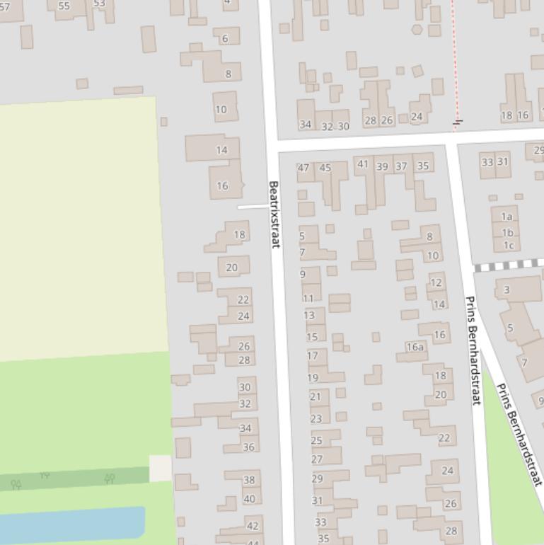 Kaart van de Beatrixstraat.