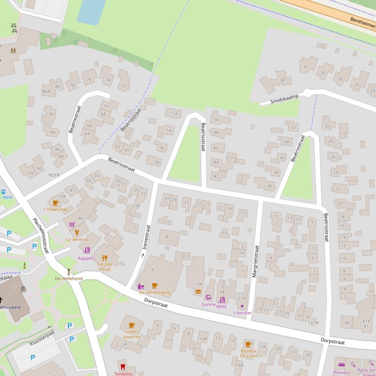 Kaart van de Beatrixstraat.