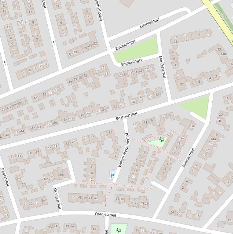 Kaart van de Beatrixstraat.