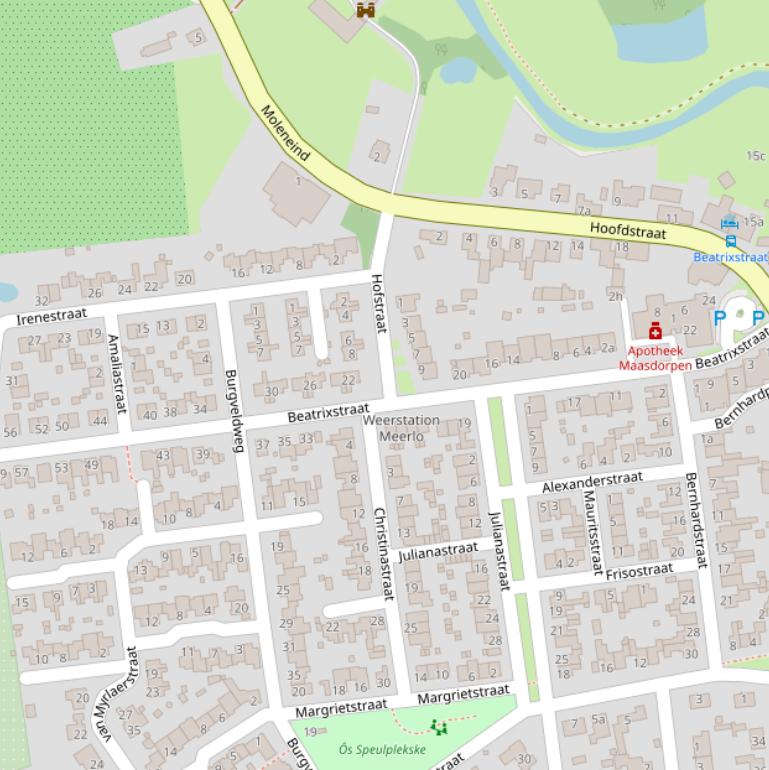 Kaart van de Beatrixstraat.