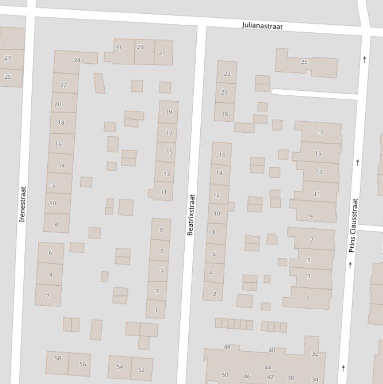 Kaart van de Beatrixstraat.