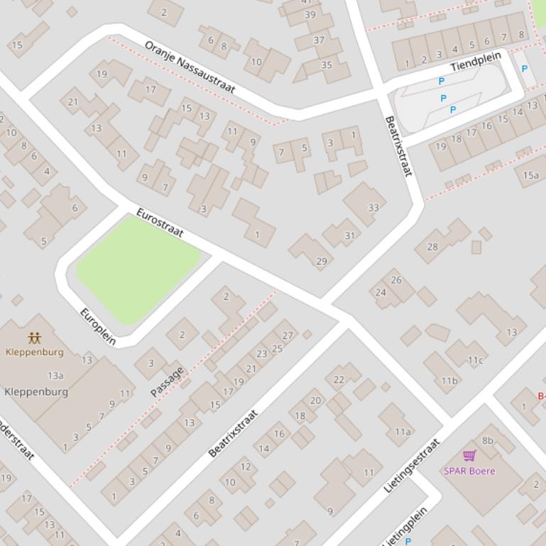 Kaart van de Beatrixstraat.